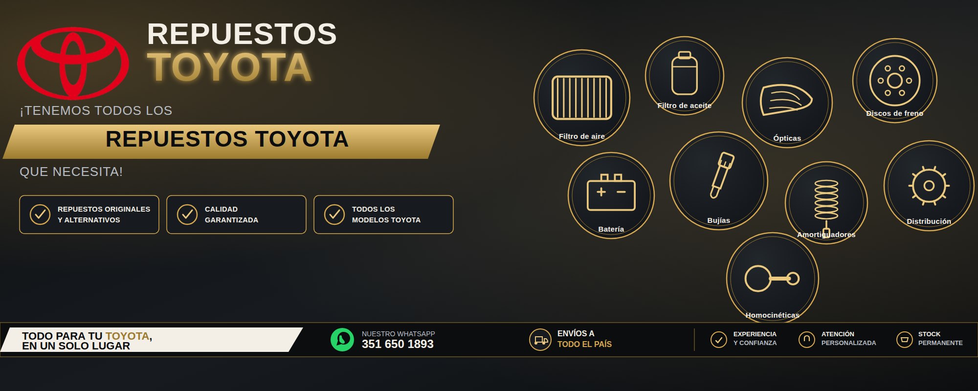 Repuestos Toyota — Tenemos todos los repuestos que necesitás